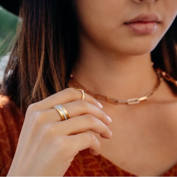 B.Tiff brand “Jemma" Flat Long Adjustable Link Rose Gold Necklace - Picture 2 of 2